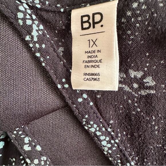 NWT BP. Black Paisley Floral Flutter Sleeve Open Back A Line Dress 1X - Picture 5 of 7
